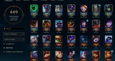 Conta League of Legends Diamante V- 135 Campeões- 196 Skins