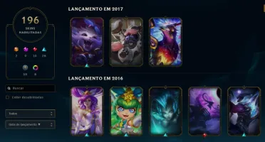 Conta League of Legends Diamante V- 135 Campeões- 196 Skins