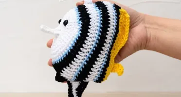 Peixe Acará Bandeira em Amigurumi