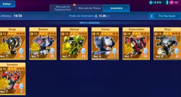 Mech Arena conta de 3k hangar e 10k de inventário