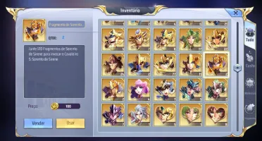 Conta Saint Seiya Awakening 8S lvl 35
