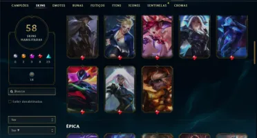 Platina 4 com 95 Champs e 58 Skins ( SUP / ADC )