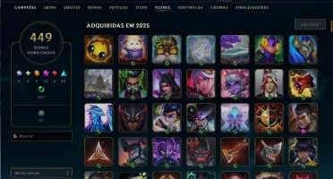conta lol 1200 skin nivel 1100