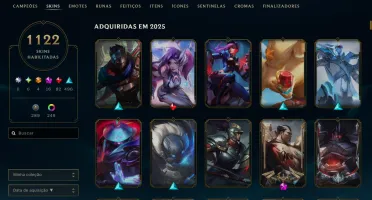 conta lol 1200 skin nivel 1100