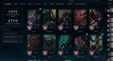 conta lol 1200 skin nivel 1100