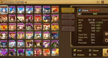 Conta Summoner War combo arena top 7 nat 5
