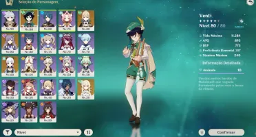 Ayaka Venti Keqing Baculo de Homa e mais