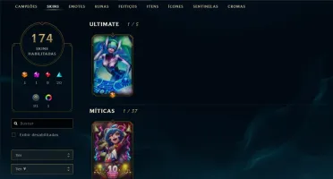 CONTA LOL SEASON 3+ 174 SKINS MAIS DE R$2.000 EM RP