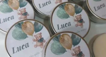 Vela na Lata Personalizada Ursinho Verde Baby