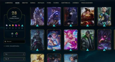 Unranked com 50 Champs e 28 Skins