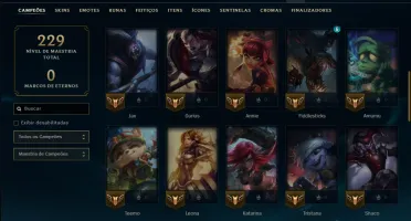 Unranked com 50 Champs e 28 Skins