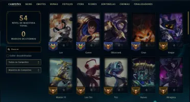 Unranked com 50 Champs e 28 Skins