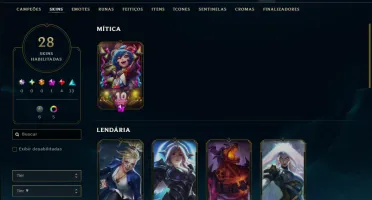 Unranked com 50 Champs e 28 Skins