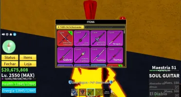 Conta BloxFruits -Lvl Máximo -CDK -Soul Guitar -Fruta Mamute