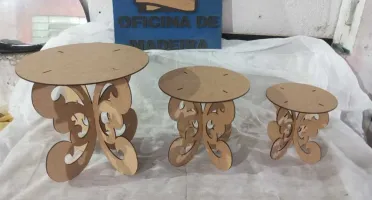 Kit Mesa Provençal MDF cru – 3 Bandejas com Borboletas...