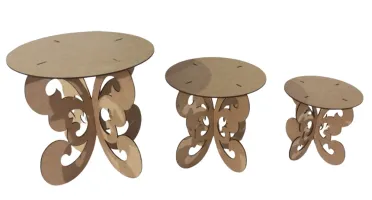 Kit Mesa Provençal MDF cru – 3 Bandejas com Borboletas...