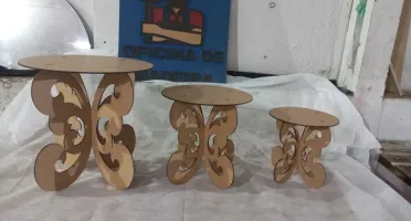 Kit Mesa Provençal MDF cru – 3 Bandejas com Borboletas...