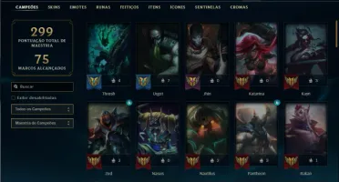 Conta Unranked com 71 Champs e 48 Skins