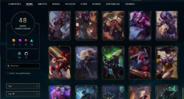 Conta Unranked com 71 Champs e 48 Skins