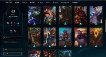 Conta Unranked com 71 Champs e 48 Skins
