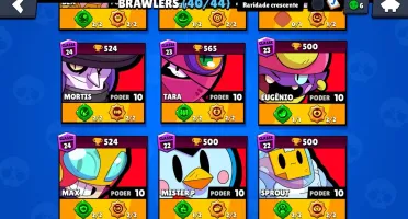 BrawlStars 35 skins 41 brawlers 71 stars e +de 50 acessórios