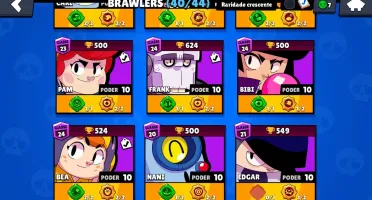 BrawlStars 35 skins 41 brawlers 71 stars e +de 50 acessórios