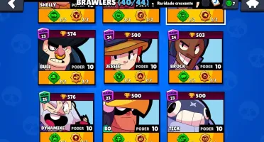 BrawlStars 35 skins 41 brawlers 71 stars e +de 50 acessórios