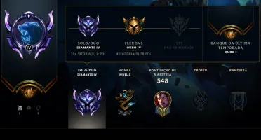 CONTA DIAMANTE 4 LOL / 138 SKINS