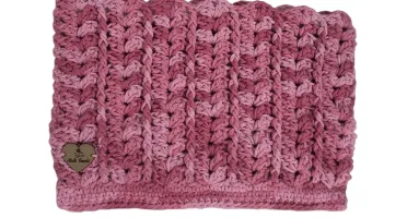 Necessaire de crochê rosa - 24x16x1cm