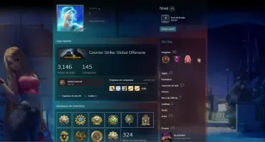 CONTA CSGO PRIME GLOBAL +MEDALHAS E SKINS+CONTA STEAM LVL 45