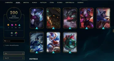 Conta ouro 3 com 200 skins e TODOS os champs