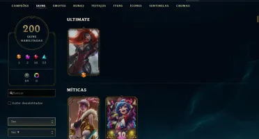 Conta ouro 3 com 200 skins e TODOS os champs