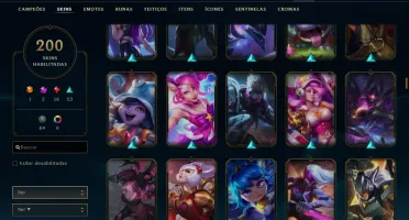 Conta ouro 3 com 200 skins e TODOS os champs
