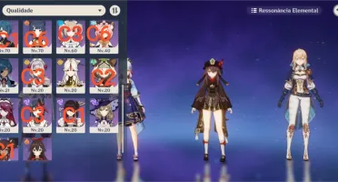 Genshin AR 55 7 itens 5* tiro 30 do garantido