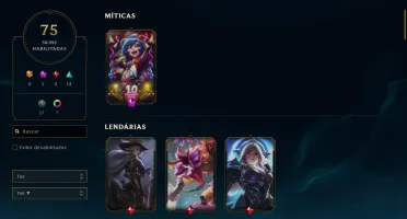 Conta antiga LoL. UNRANKED(EX.PLAT 1)MMR alto. MUITAS COISAS