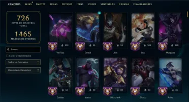 Unranked com TODOS os Champs e 255 Skins ( ADC / SUP / JG )