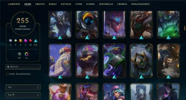 Unranked com TODOS os Champs e 255 Skins ( ADC / SUP / JG )