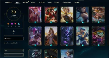 Conta platina 1 com 70 Champs e 30 Skins + 2 Fragmentos
