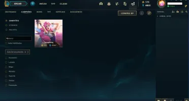 Conta LOL PLATINA 1 LV517 63 SKINS TODOS OS CAMPEÕES