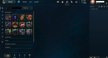 Conta LOL PLATINA 1 LV517 63 SKINS TODOS OS CAMPEÕES