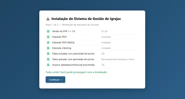 Sistema de Gestão para Igrejas em PHP