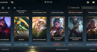 Conta wild Rift adc/mid/top 65 Skins...