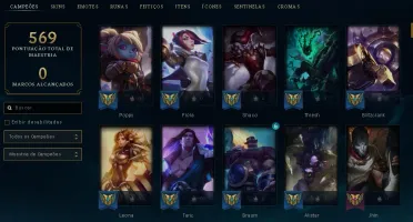 Conta LOL, todos campeões (até Viego), Ouro 2, 65 skins