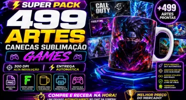 ⚡ Super Pack 499 Artes Canecas Sublimação Games | 300 Dpi |
