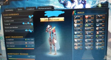 conta Runescape lvl 137 (poucos level para max)