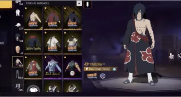 1 X 400 Peita +Melhores Skins Naruto,Fitinha+Arma Evolutiva