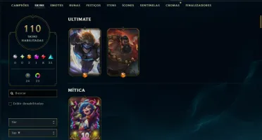 Prata 2 com TODOS os Champs e 110 Skins ( ADC / SUP )