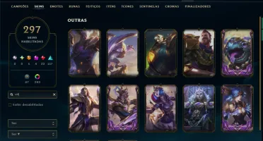 Unranked com TODOS os Champs e 297 Skins +4 Prestigios