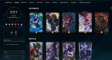 Unranked com TODOS os Champs e 297 Skins +4 Prestigios