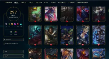 Unranked com TODOS os Champs e 297 Skins +4 Prestigios
